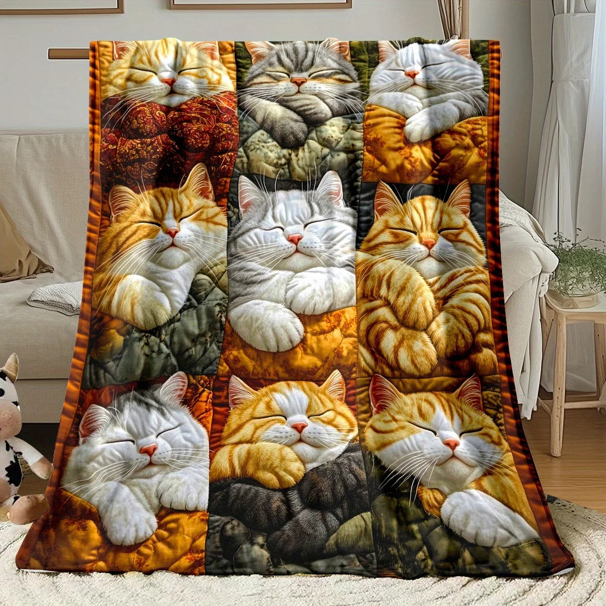 Cartoon Police Fire Ambulance Car Print Soft Flannel Throw Blanket Warm Cozy Sofa Bed Kids Boys Transportation Home Gift Blanket