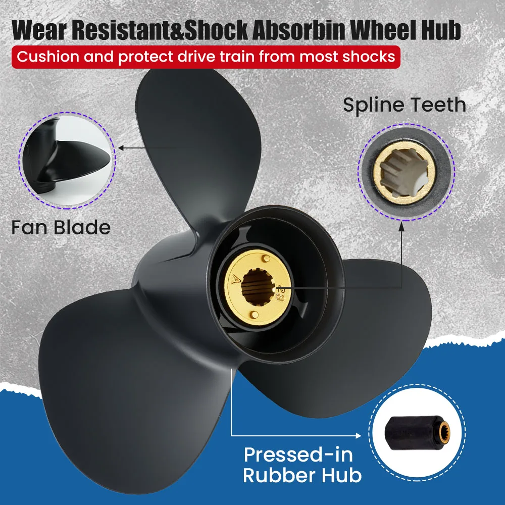 For Mercury 11 5/8x11 Outboard Propeller 3 Blade 13 Spline For 50hp 60hp 70hp Aluminum Alloy Screw Motor Ship Marine Engine Part