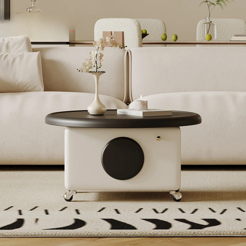 Wheels Italian Coffee Table Lift European Nordic Unique White Round Side Table Small Luxury Designer Stolik Kawowy Furniture