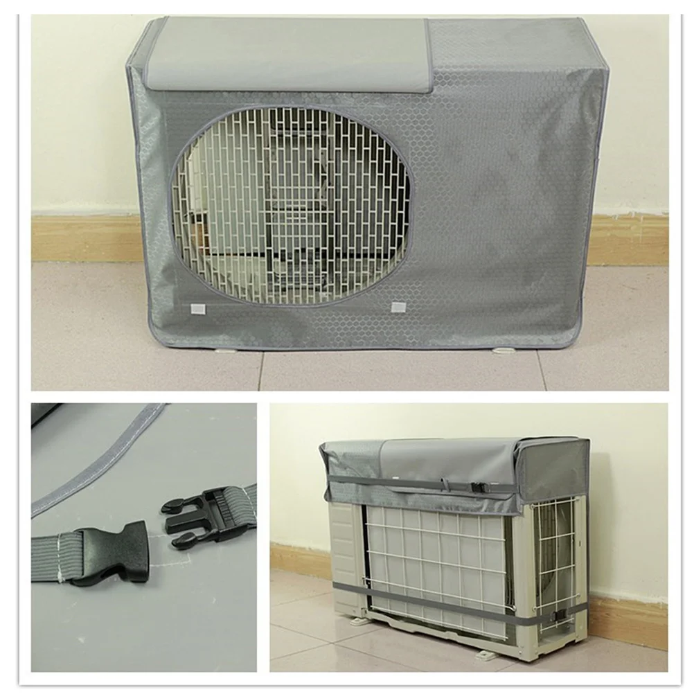 

Air Conditioner Outside Unit Cover Waterproof Protection 74x54x26cm Silver Polyester Fabric Outdoor Conditioning Cover