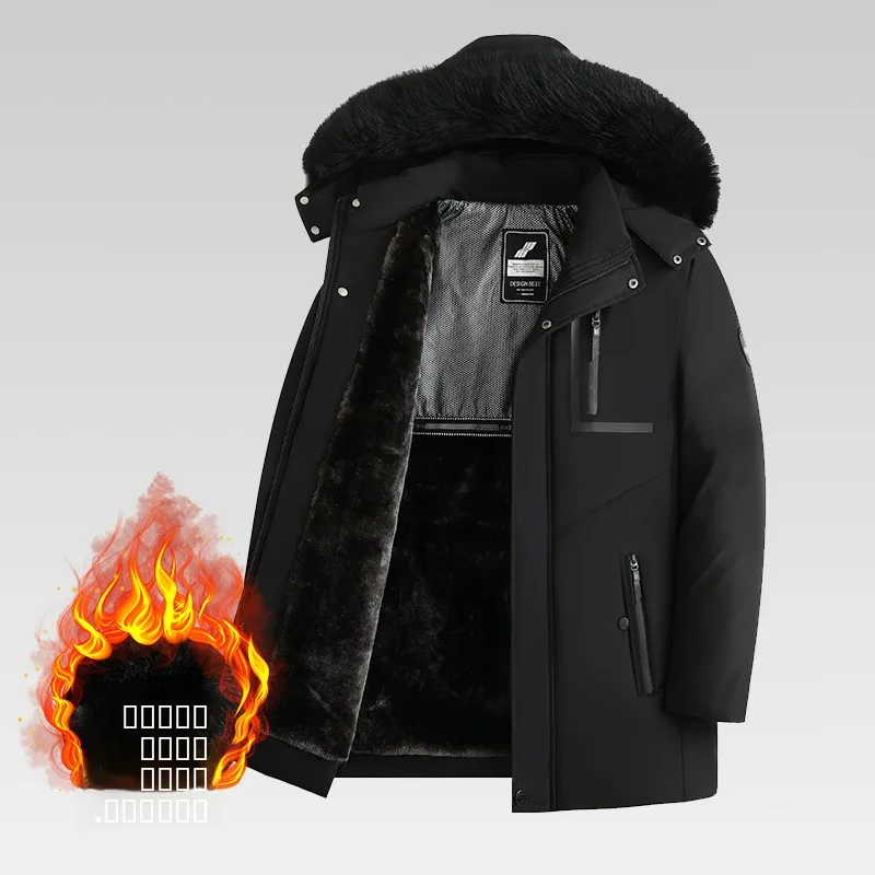 

Мужская классическая теплая куртка с флисовой подкладкой и съемным капюшоном, из хлопка, зима 2023, повседневная, приталенная, стандартной длины