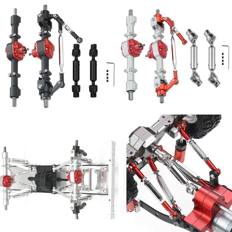 Metal Front Rear Axle Set with Drive Shaft CVD for 1/12 MN D90 D91 D96 FJ45 MN98 MN99s V1 RC Car Refit Upgrade Parts