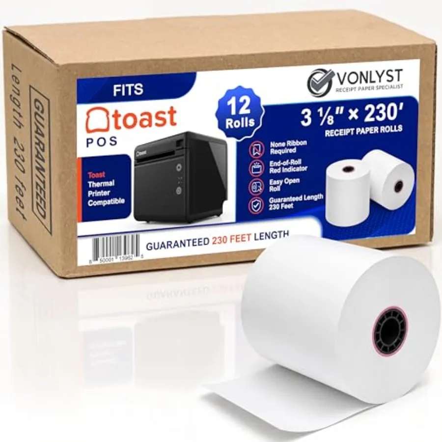 

Thermal Printer Paper Roll for Toast TP200 Receipt Printer Point of Sale rolls