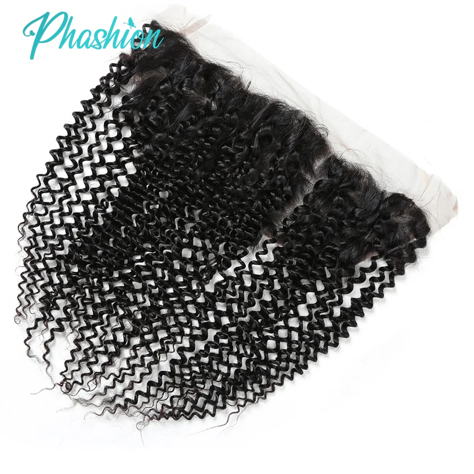 Phashion Kinky Curly Wave 13x4 Lace Frontal HD Transparent Swiss 4x4 Closure Pre Plucked Brazilian 100% Remy Human Hair On Sale