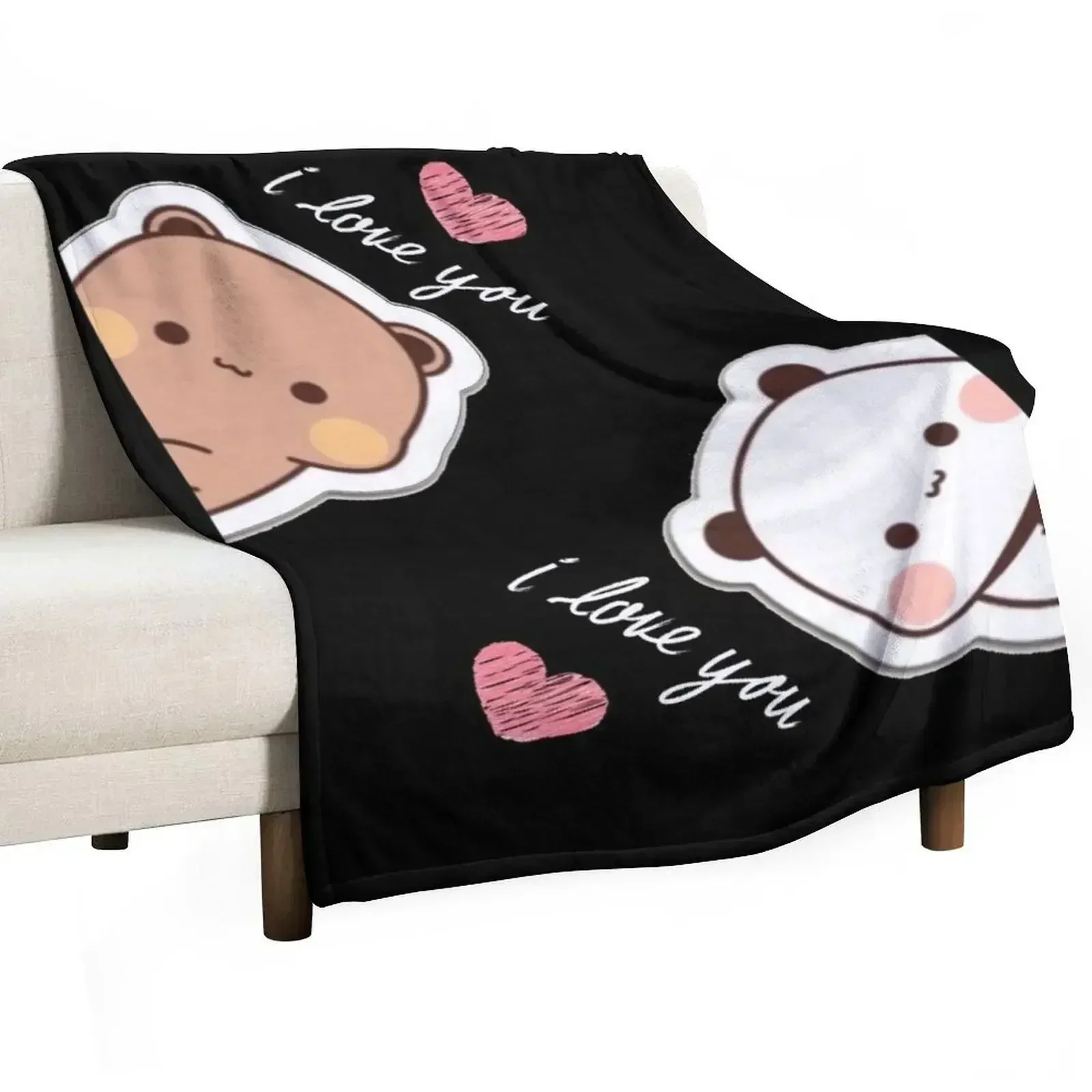 

I love you Bear and Panda Dudu and Bubu Throw Blanket Soft Big Summer Multi-Purpose Blankets