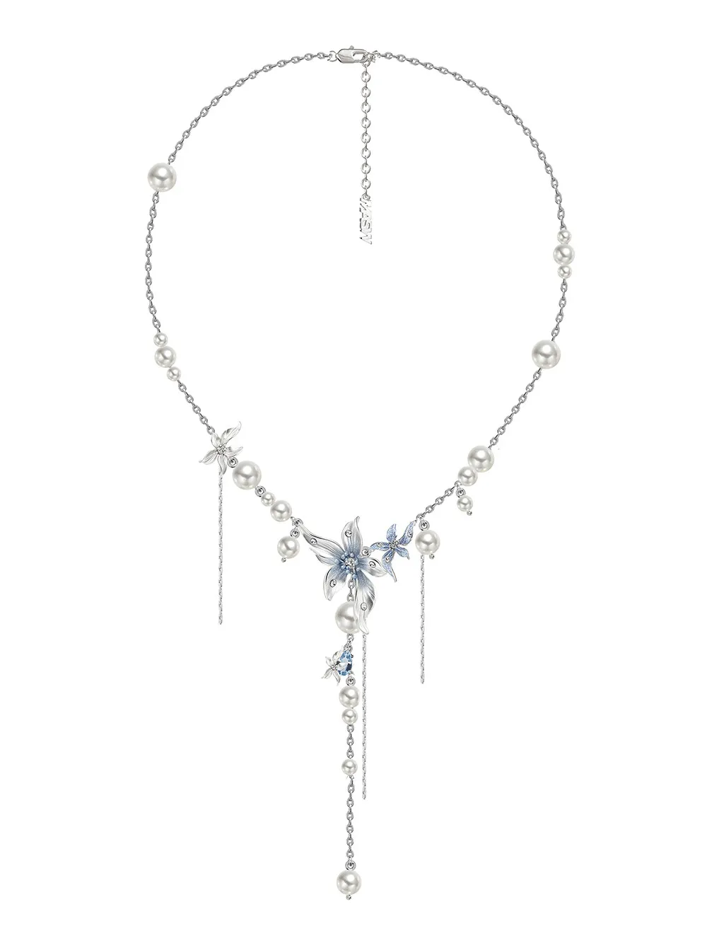 

MASW Original Design Hot Selling Blue Flower Pendant Necklace For Women Female Gifts 2026 Trend New Accessories Modern Jewelry