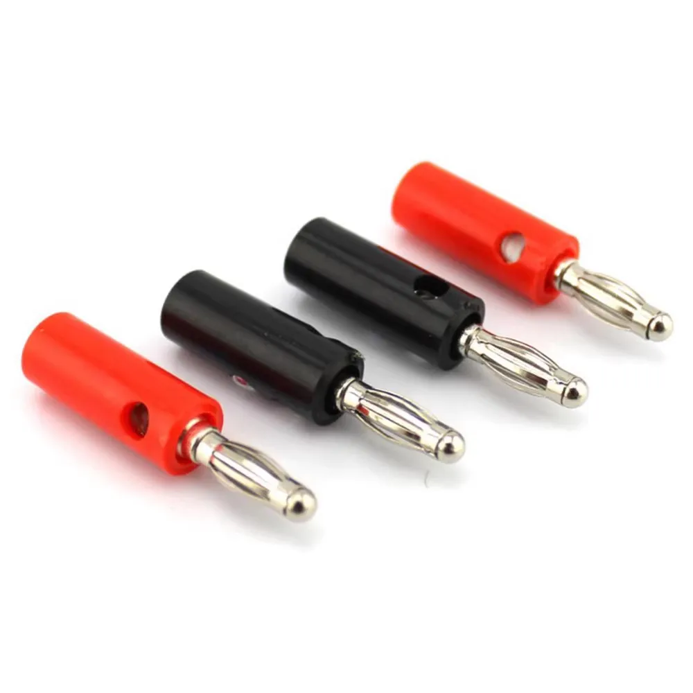 Vis de haut-parleur audio 4mm, 10 pièces, connecteur banane rouge noir