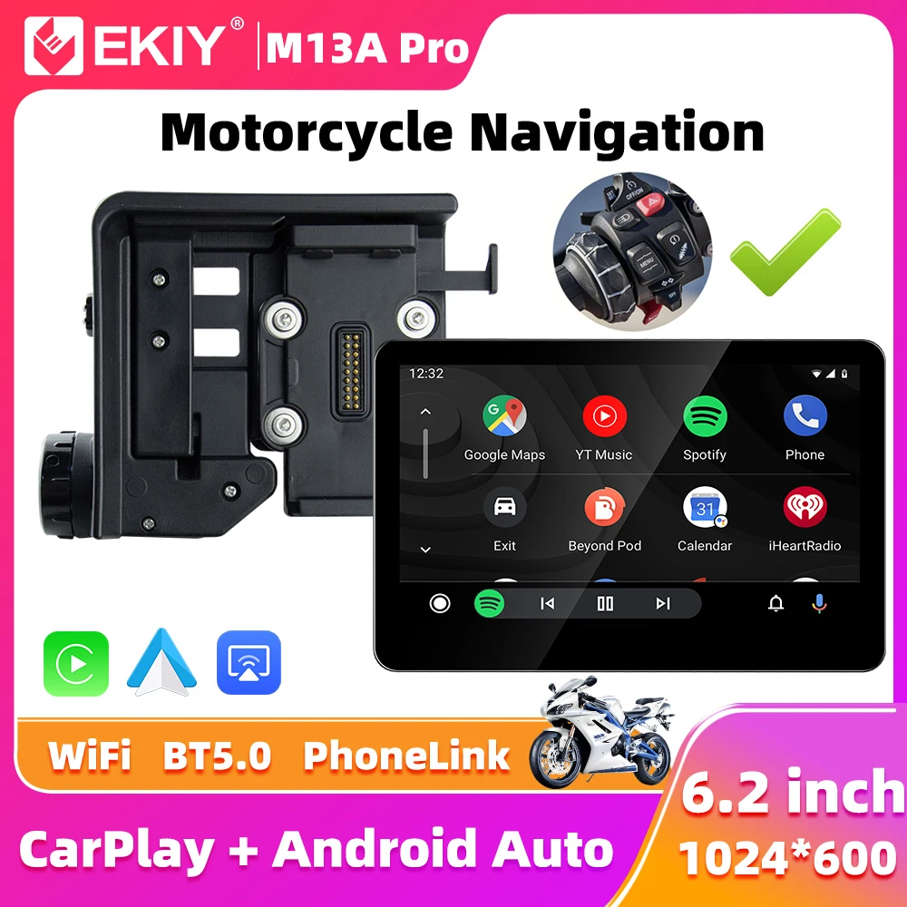 EKIY 6,2 Zoll für BMW R1200GS R1250GS Wireless CarPlay Moto Android Auto GPS Motorrad-Navigationsdisplay für WonderWheel