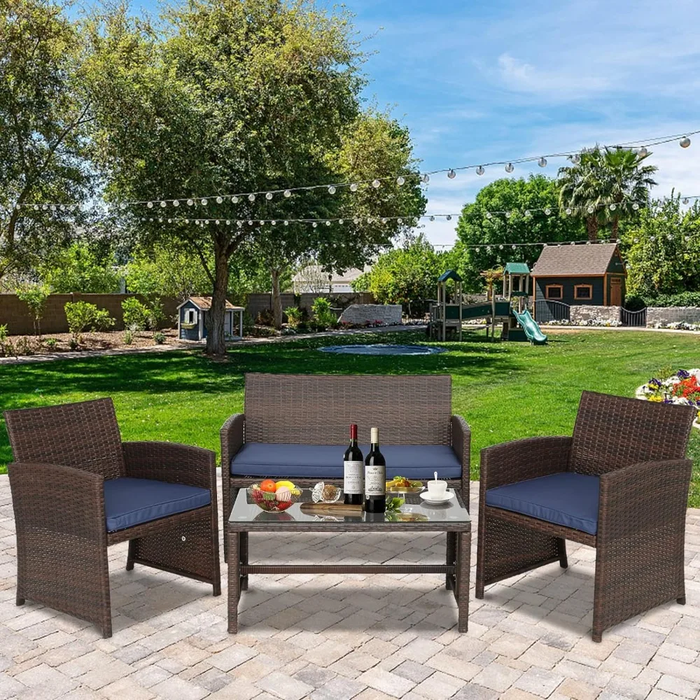 

Outdoor Table and Chairs Set,Wicker Sofa with Cushions and Coffee Table GardenOutdoor Sofa Sets,Outdoors Rattan Furniture Sets