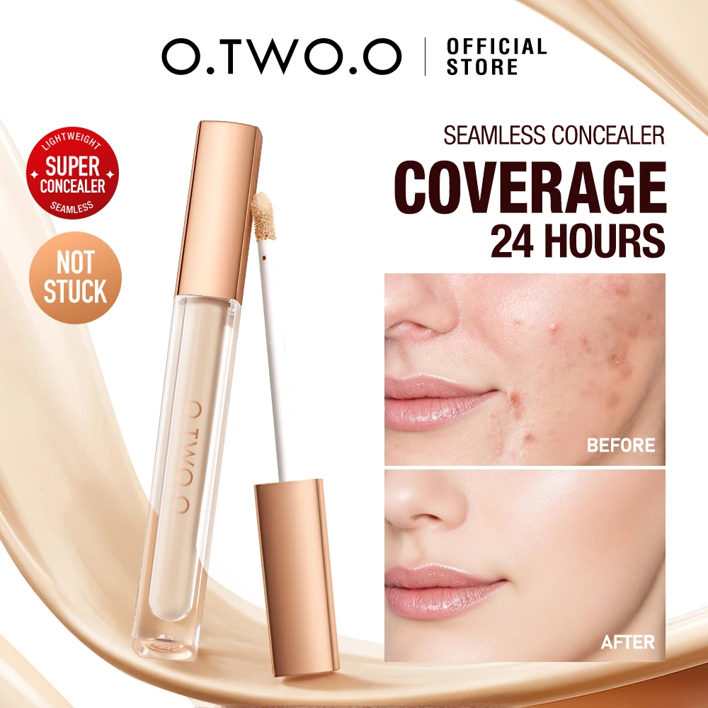O.TWO.O Liquid Concealer Makeup Lightweight Seamless High Coverage Quick-Dry Moisturize Long-lasting Liquid Concealer Makeup