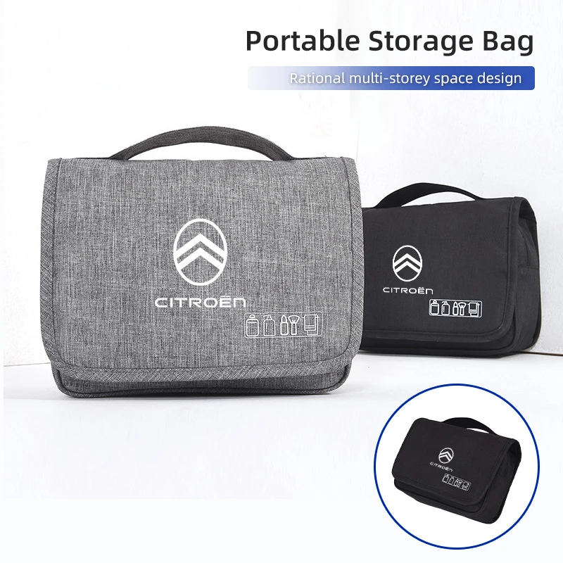 

Car LOGO Portable Toiletry Washbag Waterproof Travel Women Cosmetic Storage Bag For Citroen C4 C3 C5 C1 C2 Berlingo Celysee Cact
