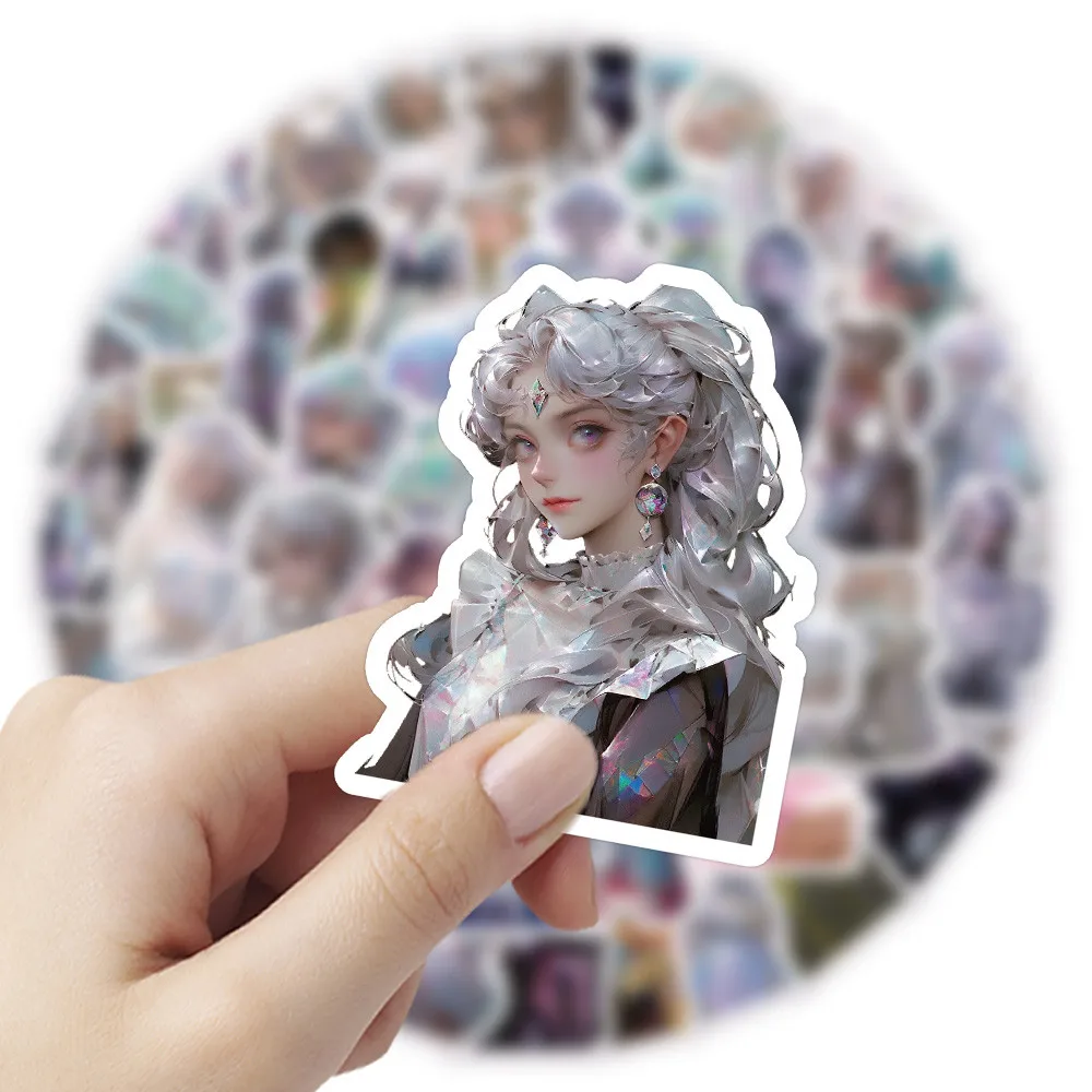 63 قطعة من ملصقات فتاة الليزر - ديكور ثلاثي الأبعاد للهواتف وأجهزة الكمبيوتر المحمولة والحرف اليدوية (متجر عوالم الرسوم المتحركة) #6