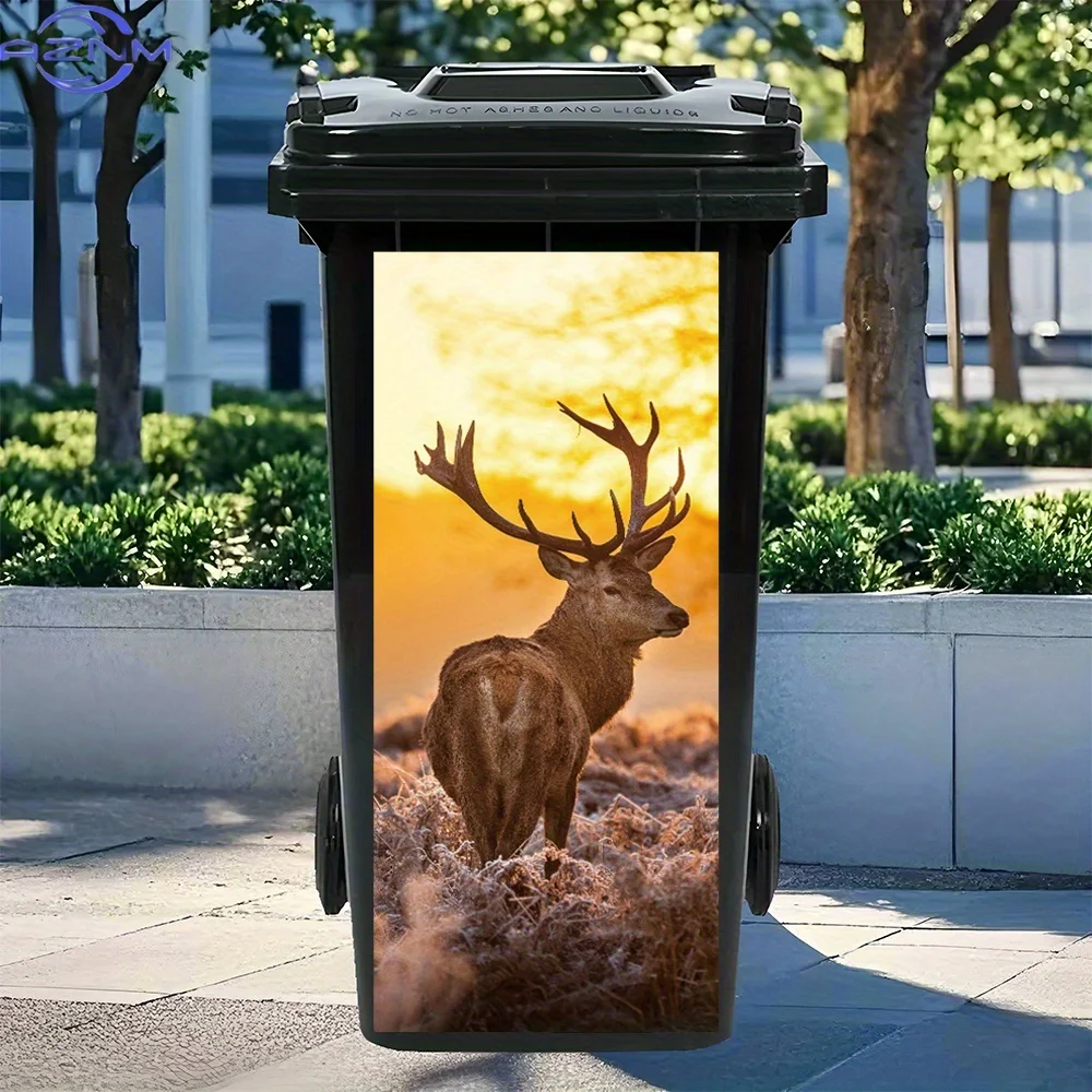 1pc of a Magnificent Deer in a Chilly Field at Sunrise - a PVC Sticker That Can Be Easily Removed, Perfect for Wildlife-Themed