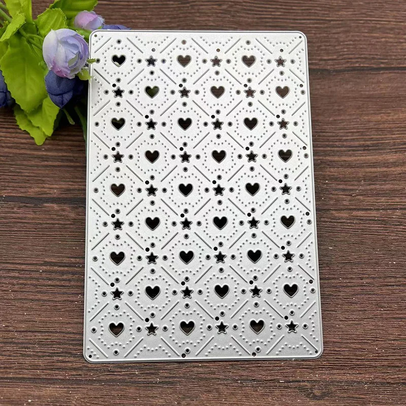 New Square Heart star background Frame Metal Cutting Dies Stencils For DIY Scrapbooking Decorative Embossing Handcraft Template