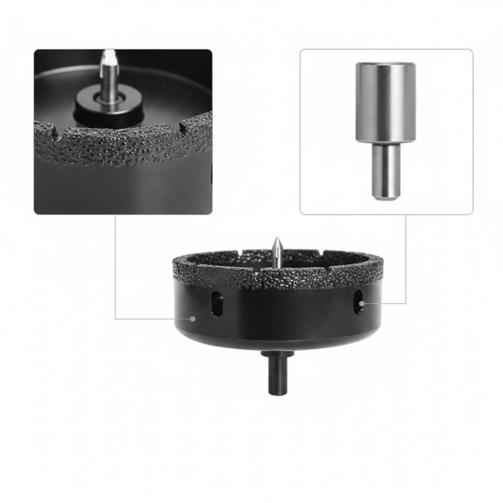 Hole Saw with Pilot Bit 75mm Cup-Style Hole Saw Cutter Black Tool Long-Lasting for Electricians, Ceiling Installation