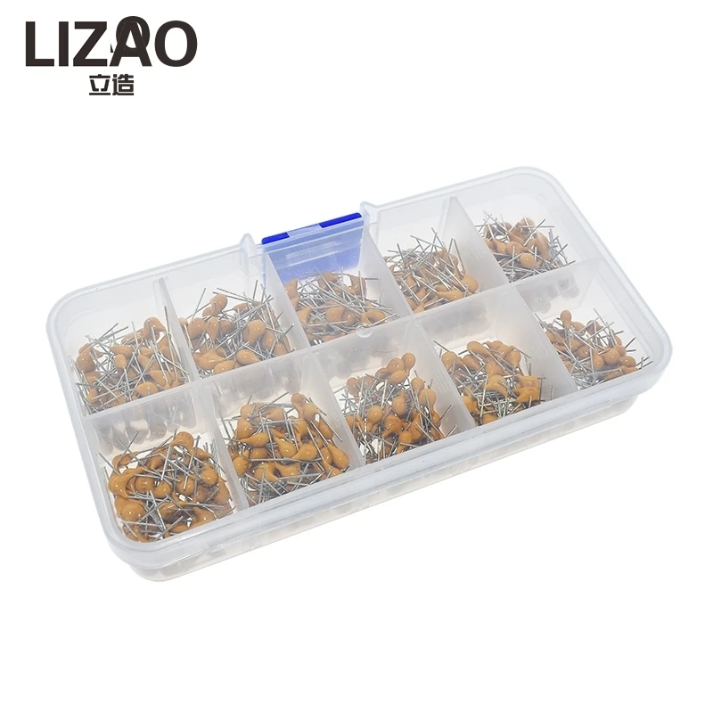 LIZAO 500pcs 10Values 50V MLCC Ceramic Capacitors Assorted Kit 0.1uF-10uF with Storage Box for Hobby Electronic Projects