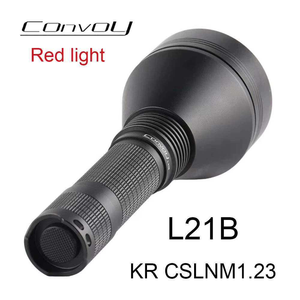 

Red lightConvoy L21B KR CSLNM1.23 Led 12 Groups High Powerful 21700 Flash Torch Light Long Range Lantern Hunting Camping Lamp