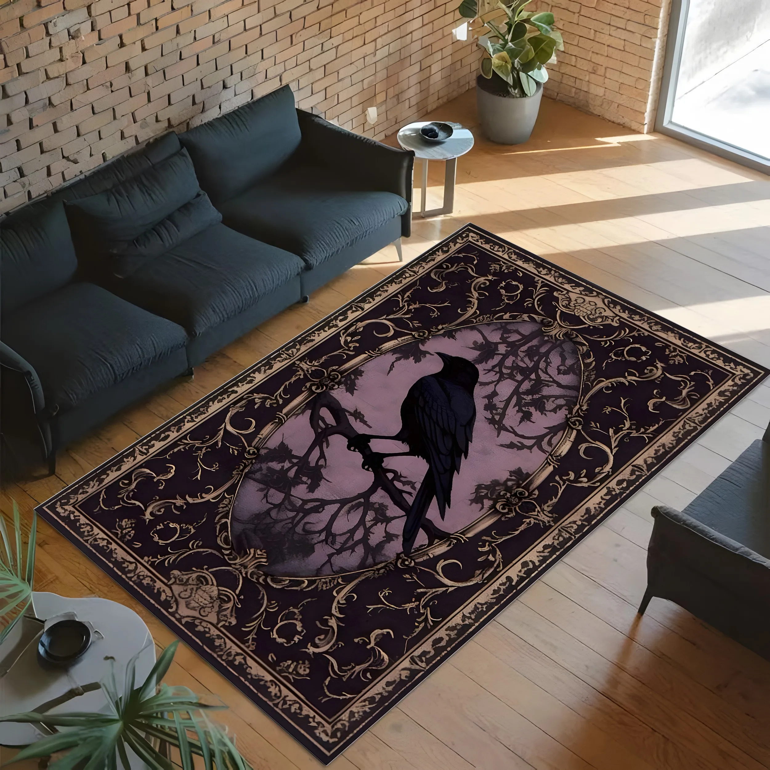 2D Rug with Gingerbread Man, Snowflake, and Candy Cane Prints Has a Cute Cartoon Style with a Soft and Fresh Visual Effect