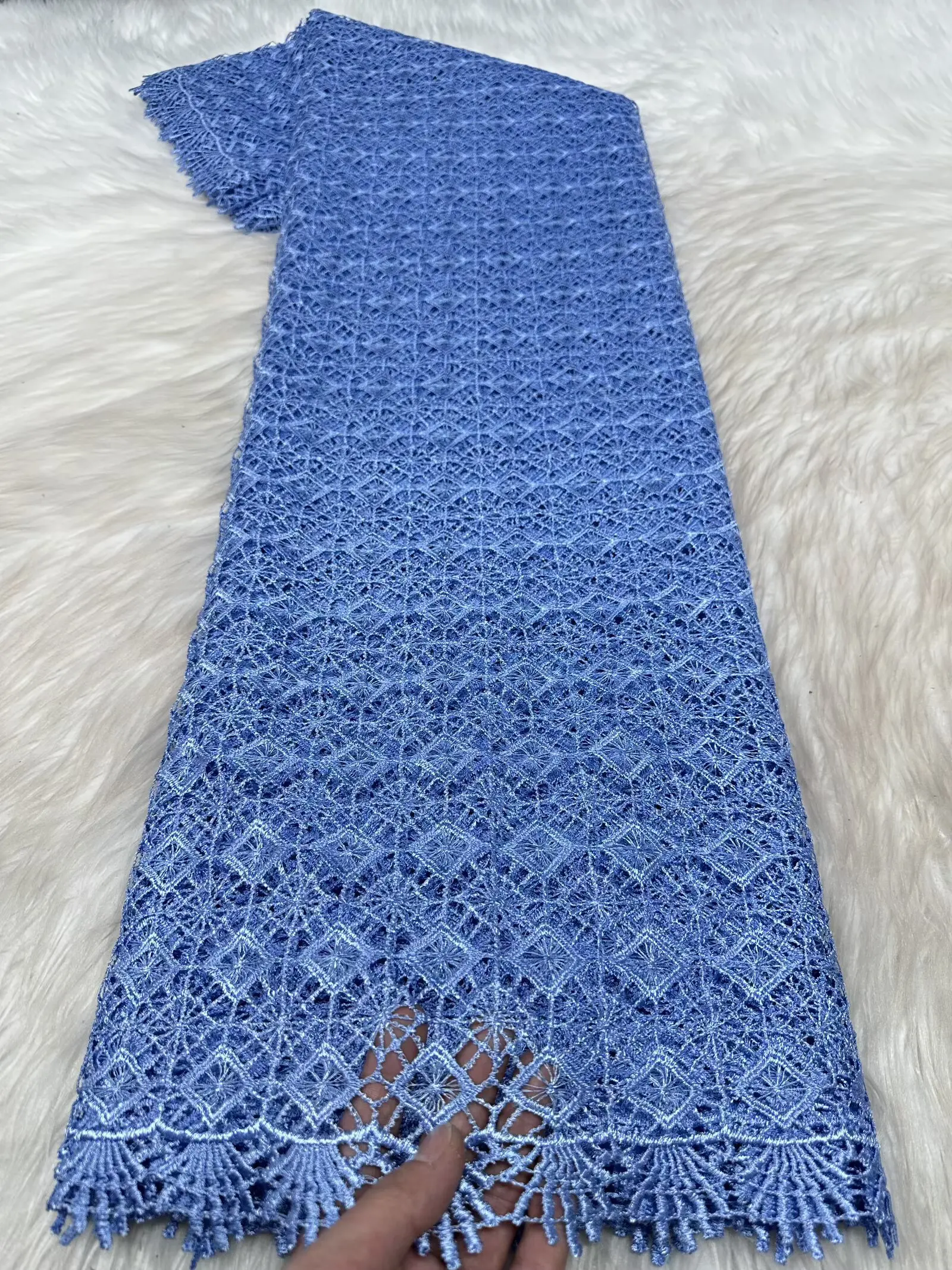 

Luxury Guipure Cord Lace Fabric Unique African Cotton With Water Soluble Lace for Sewing Women Dresses 31A36