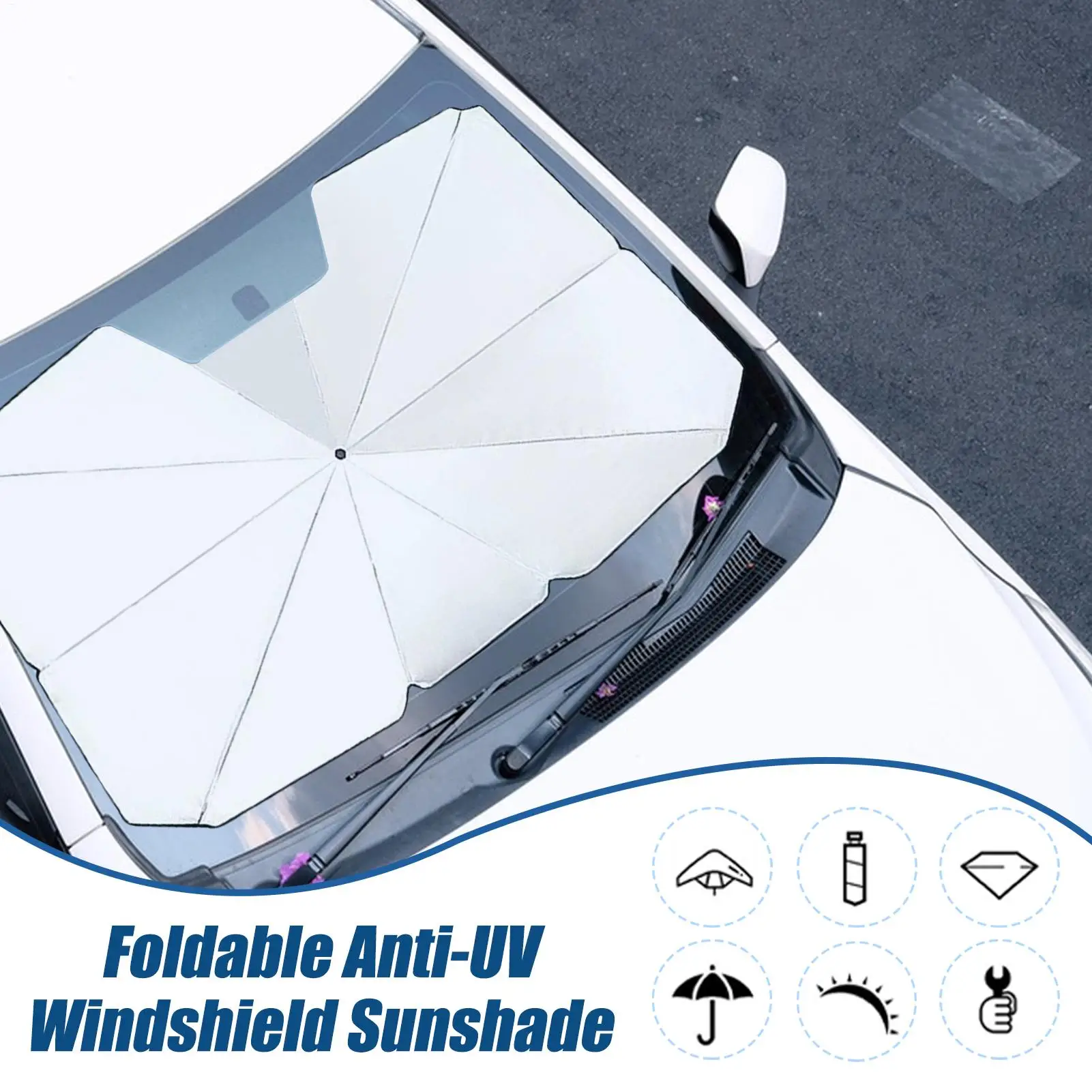 

Car Windshield Sun Shade Automotive Interior Sun Protection Retractable Anti-UV Privacy Screen Heat Reduction for Driver Hot