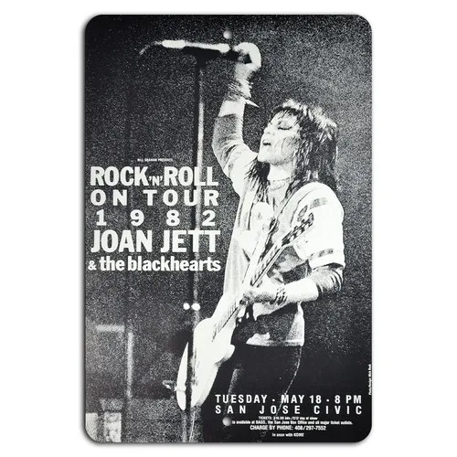 Joan Jett Rock N' Roll Tour 1982 San Jose Metal Sign