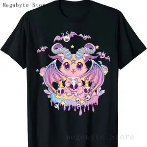 Schädel und rohe Retro-Ästhetik Pastell Goth Art T-Shirt Frauen Kawaii Anime Hombre T-Shirt T-Shirts 8 Hauptverkäufe Crow Shirt - №3