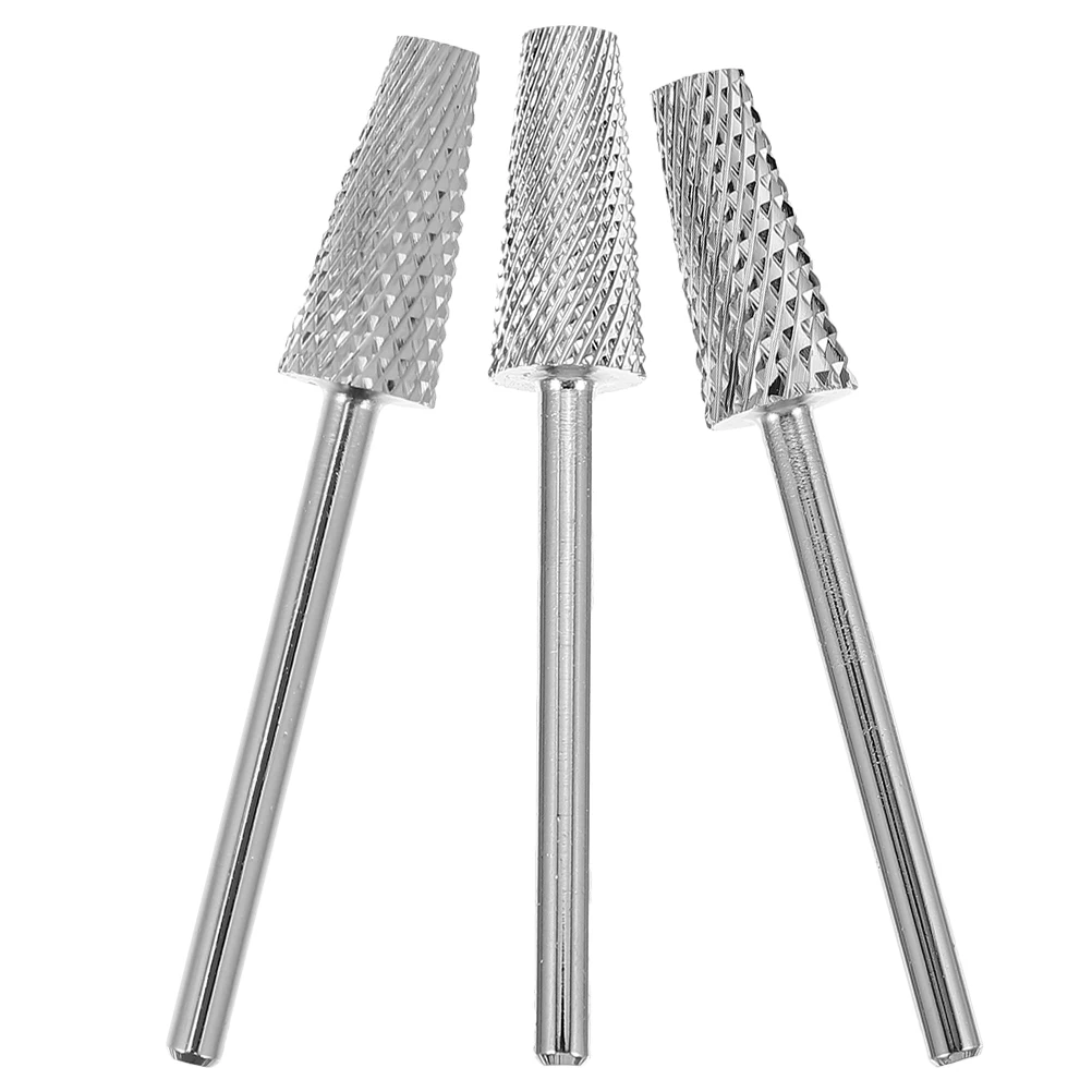

3pcs Set Grinding Head for Art Manicure Pedicure Electric File Cone Shape Portable Salon Supplies Women Girls for Nail