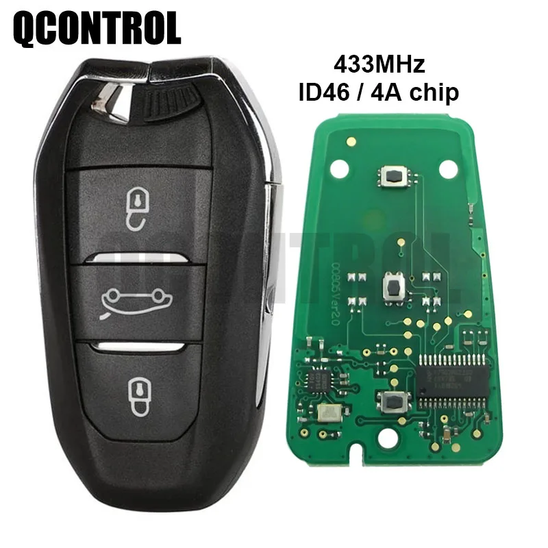 

QCONTROL Car Smart Remote Key for Citroen C4 C5 AirCross Grand Picasso Cactus C-Crosser 433MHz Keyless-Go HU83 Blade