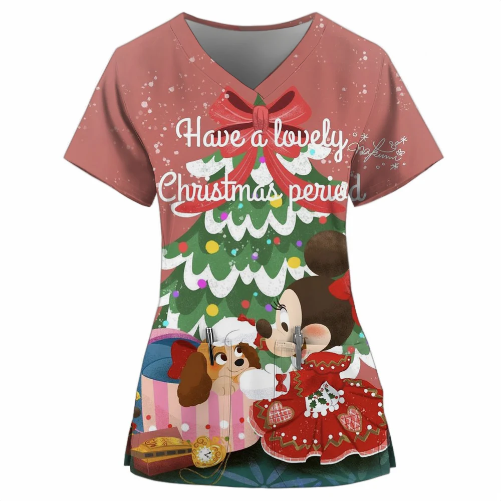 Disney mickey mouse feminino fosco enfermeira acessórios uniforme médico fino ajuste hospital dental clínico roupas de trabalho cirúrgico