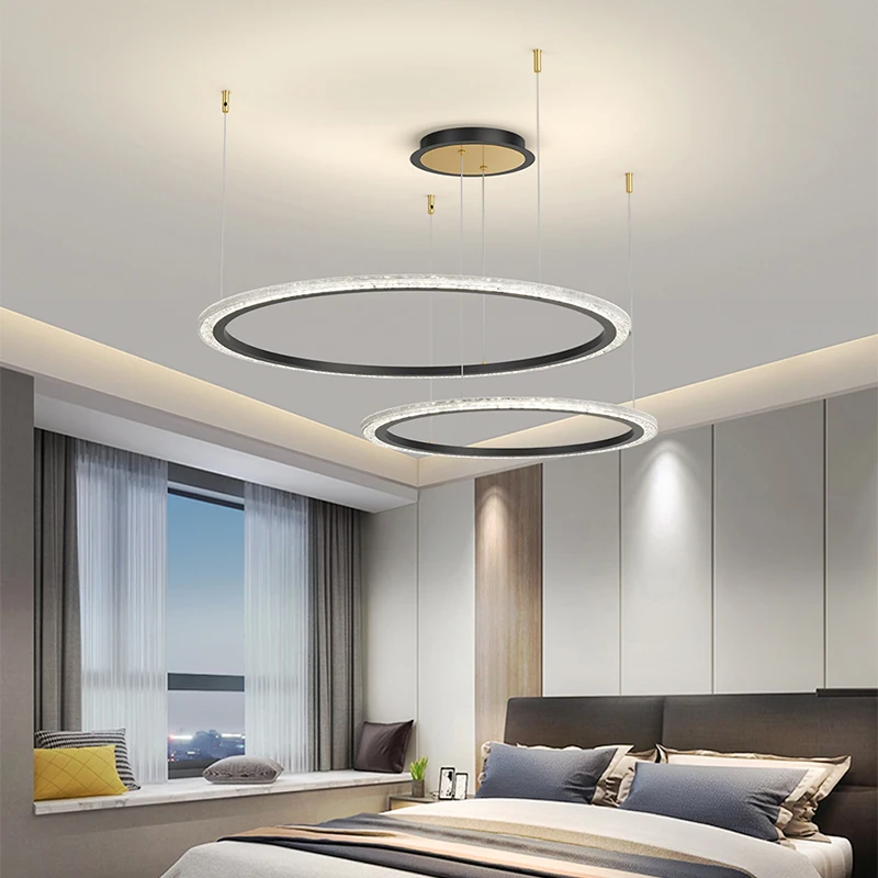 Candelabro de techo con anillo Circular, iluminación Led moderna para comedor, sala de estar y dormitorio, iluminación interior para el hogar, decoración