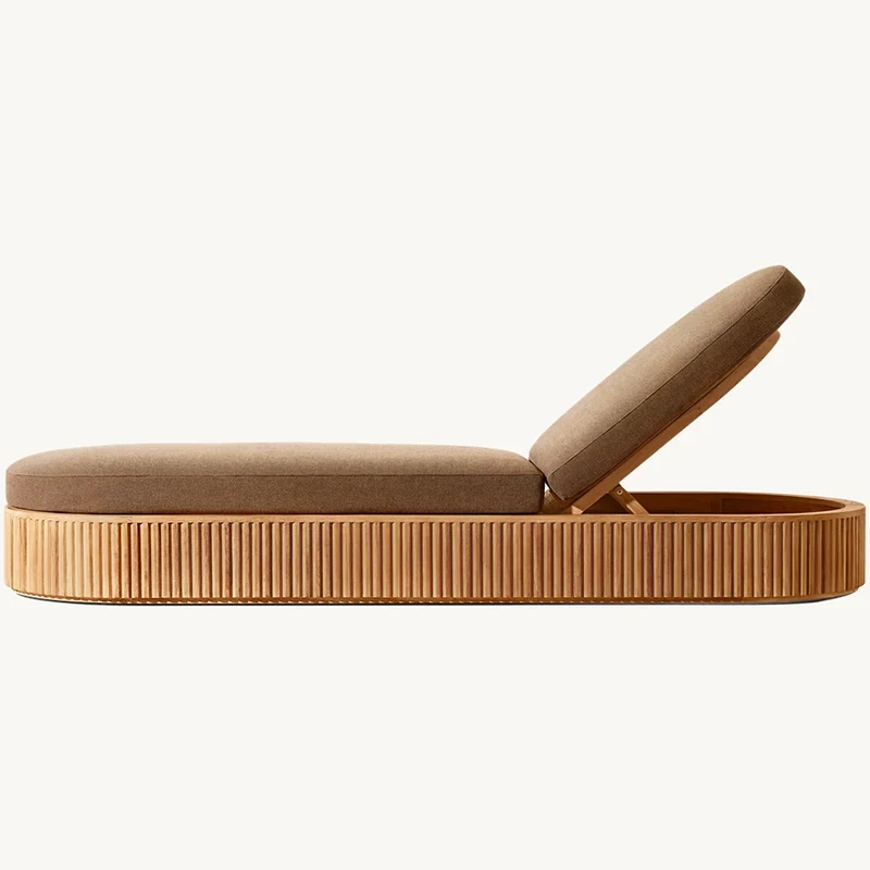 Outdoor Pool Sun Lounger Chairs for Hotel Furniture Set Leisure Furniture Folding Bed Chaise Lounge Modern Wooden Sofa Set view 6
