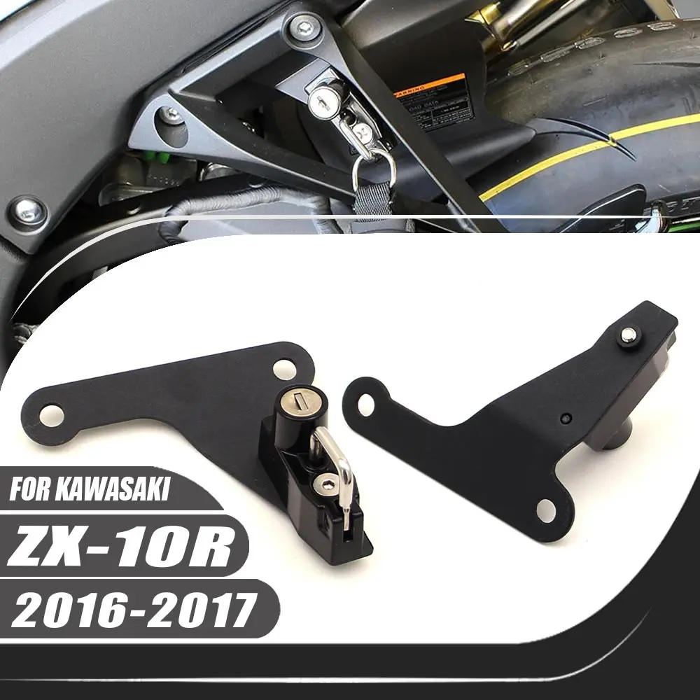 

Motorcycle Left Helmet Lock Kit Helmets Security Anti-Theft Lock Rust-Proof Aluminum For Kawasaki Ninja ZX10R ZX-10R 2016-2017