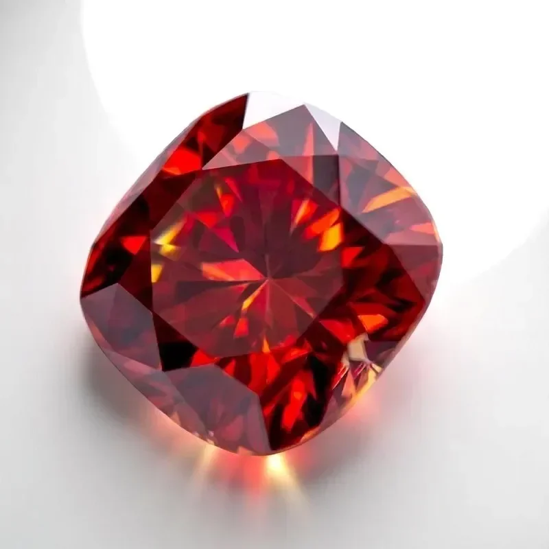 

L-гранатный цвет, муассанит, камень, подушка, огранка, лабораторный рост, бриллиант, драгоценный камень для подвесок, ювелирных изделий, колец, изготовления сережек с сертификатом