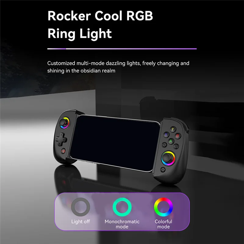 

T82C Hot Sale-D8 Mobile Stretch With Light Gamepad For Dual Hall Wireless Bluetooth PC Tablet Switch Body Vibration Grip
