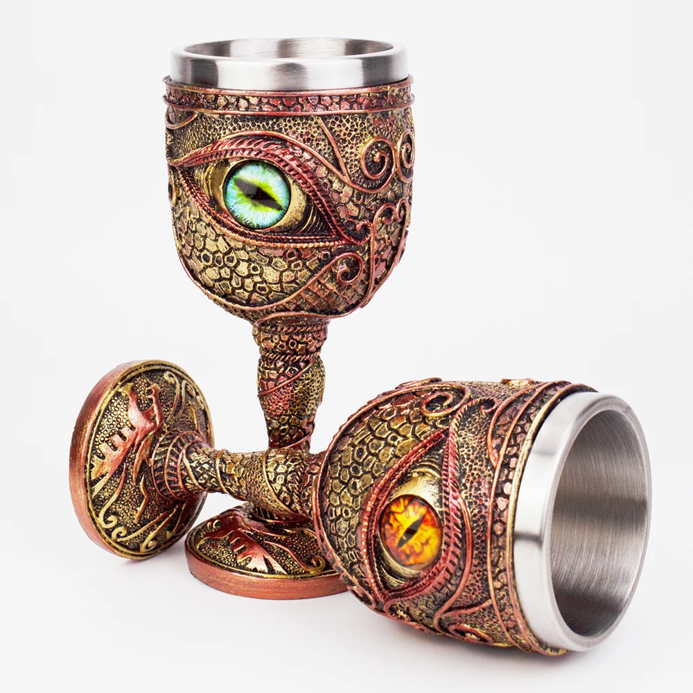 The Eye of The Dragon Goblet Stainless Steel&Resin Wine Glass BEST Friend Dirthday Gifts Bar Drinkware Fantasy Chalice