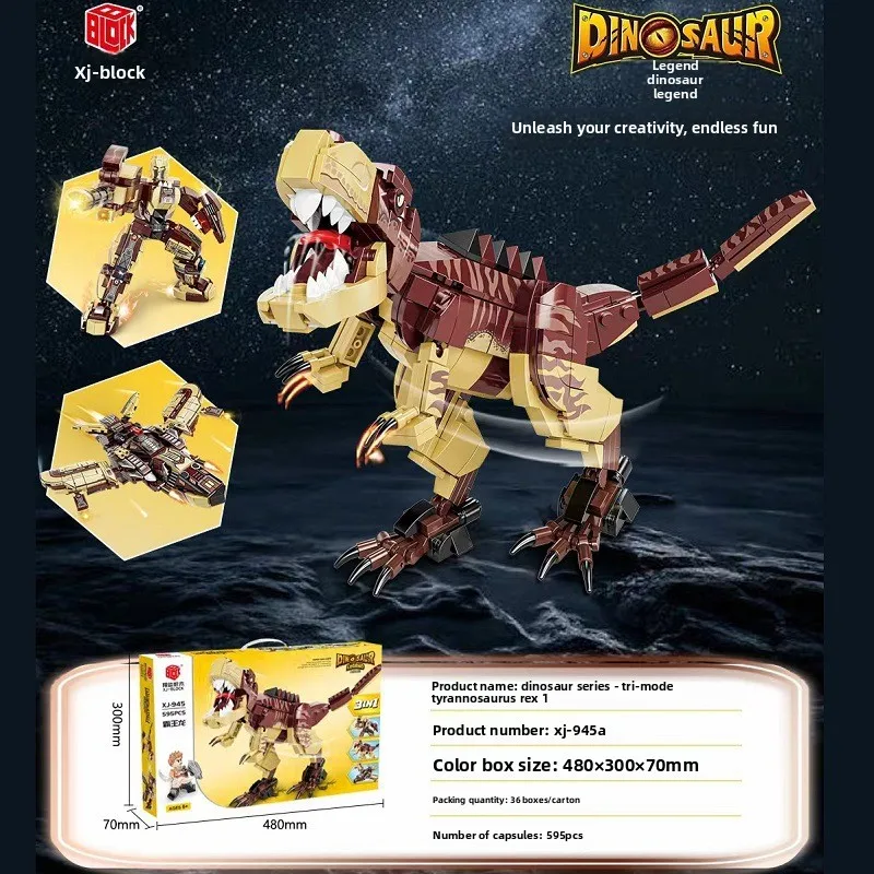 

Конструктор Xiangjun 945ABC: Механический динозавр из мелких деталей | Развивающая игрушка для мальчиков для трансграничной торговли | Набор для самостоятельной сборки: Развитие интеллекта и логики