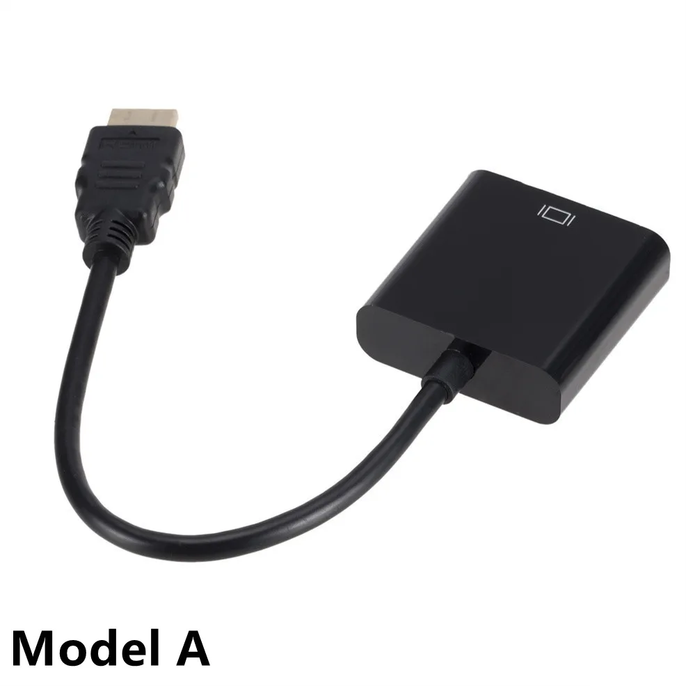 1080P HDMI-compatible to VGA Adapter Cable with 3.5mm Audio Power Supply Male to Female Converter for TV Box PC Projector Laptop