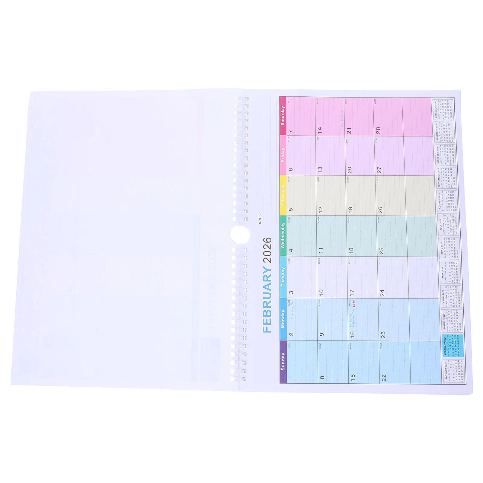 

Настенный календарь на спирали 2026-2027 (с января 2026 по июнь 2027) – большой ежедневный планировщик для семьи, офиса и праздников