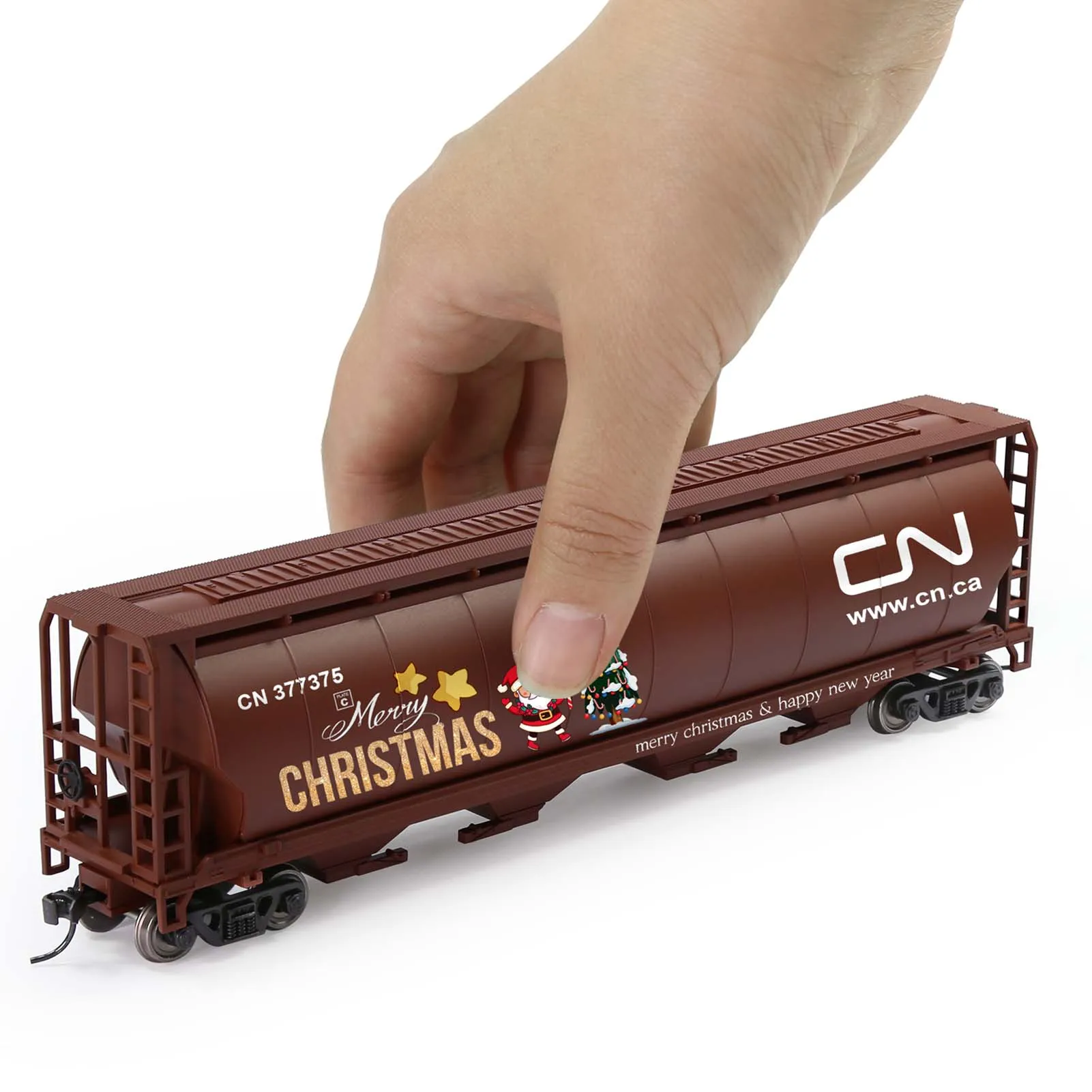 Evemodel Trains HO Scale Cylindrical 4-Bay Grain Covered Hopper DIY Graffiti Model Wagons for Christmas C8744MC