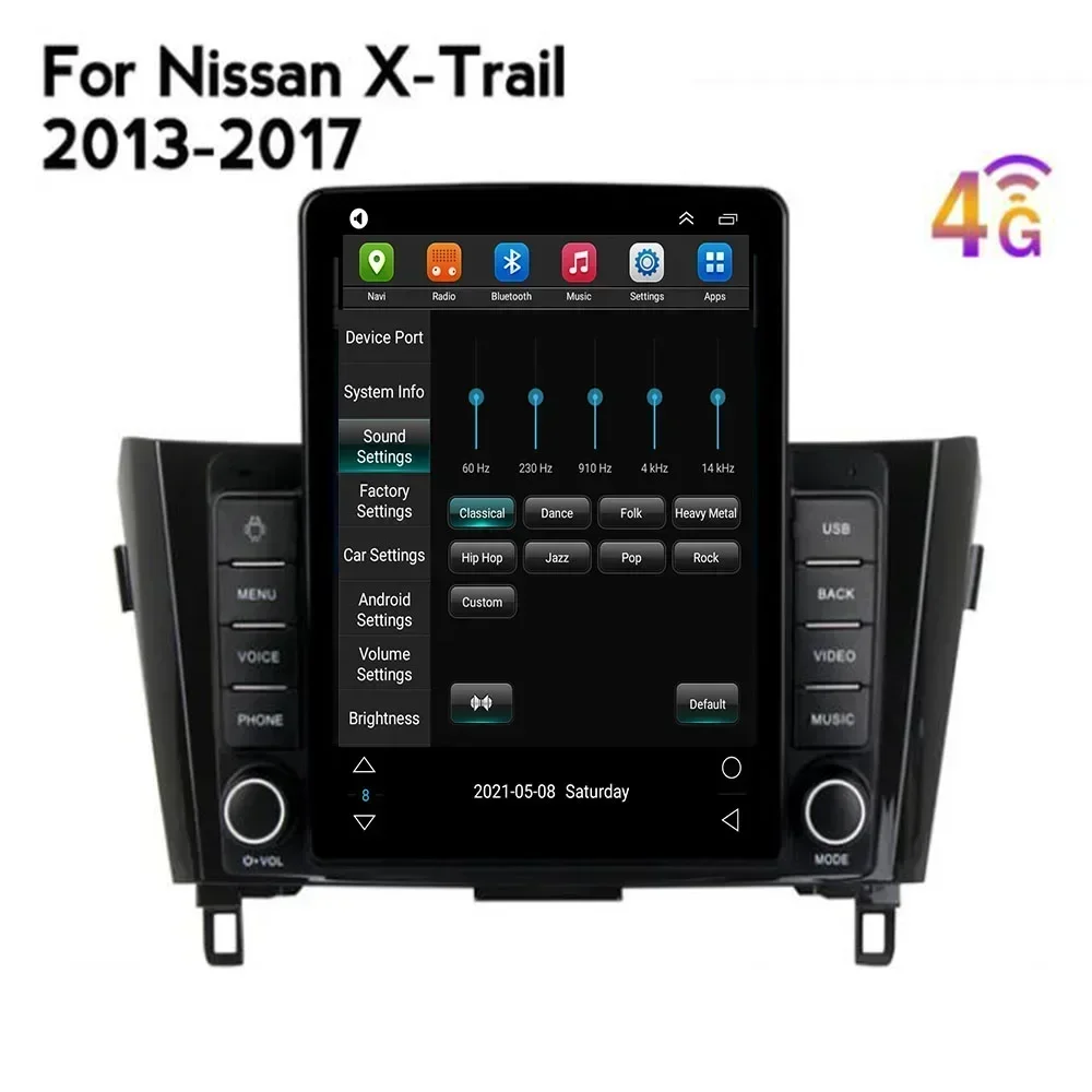 Para Tesla Style 2 Din Android 13 Radio de coche para NISSAN x-trail 3 T32 Qashqai 2013-2037 reproductor de vídeo Multimedia GPS estéreo Carplay