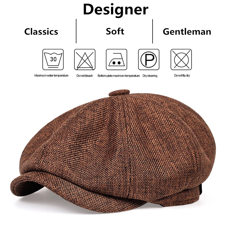 Mężczyźni Dorywczo Newsboy Hat Spring Autumn Retro Beret Hats Wild Casual Hats Unisex Wild Octagonal Cap dla mężczyzn Street Caps Gorras