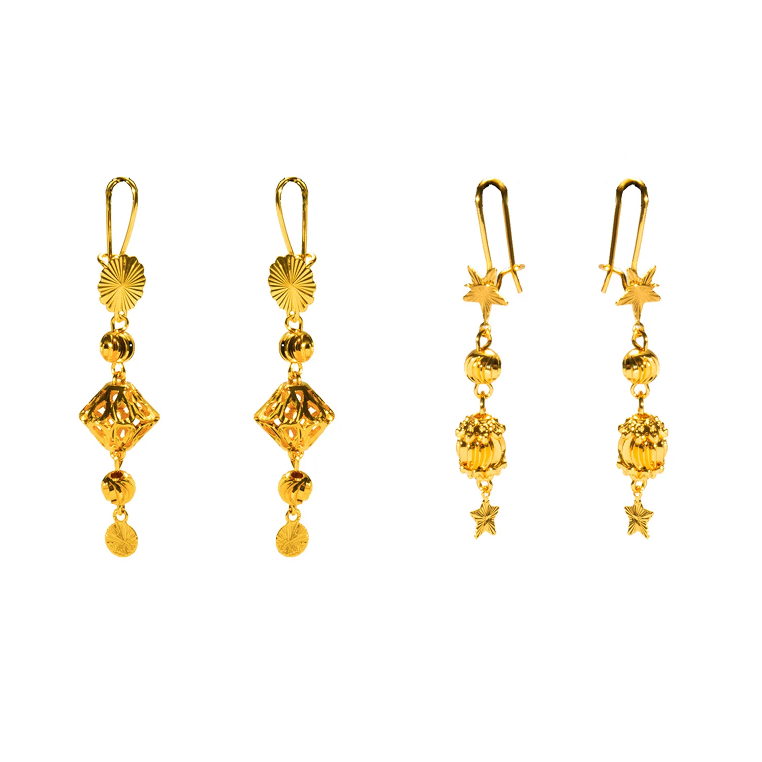 9999 gold Bohemian high-end earrings with African bride fringed ear pendants featuring ethnic style
