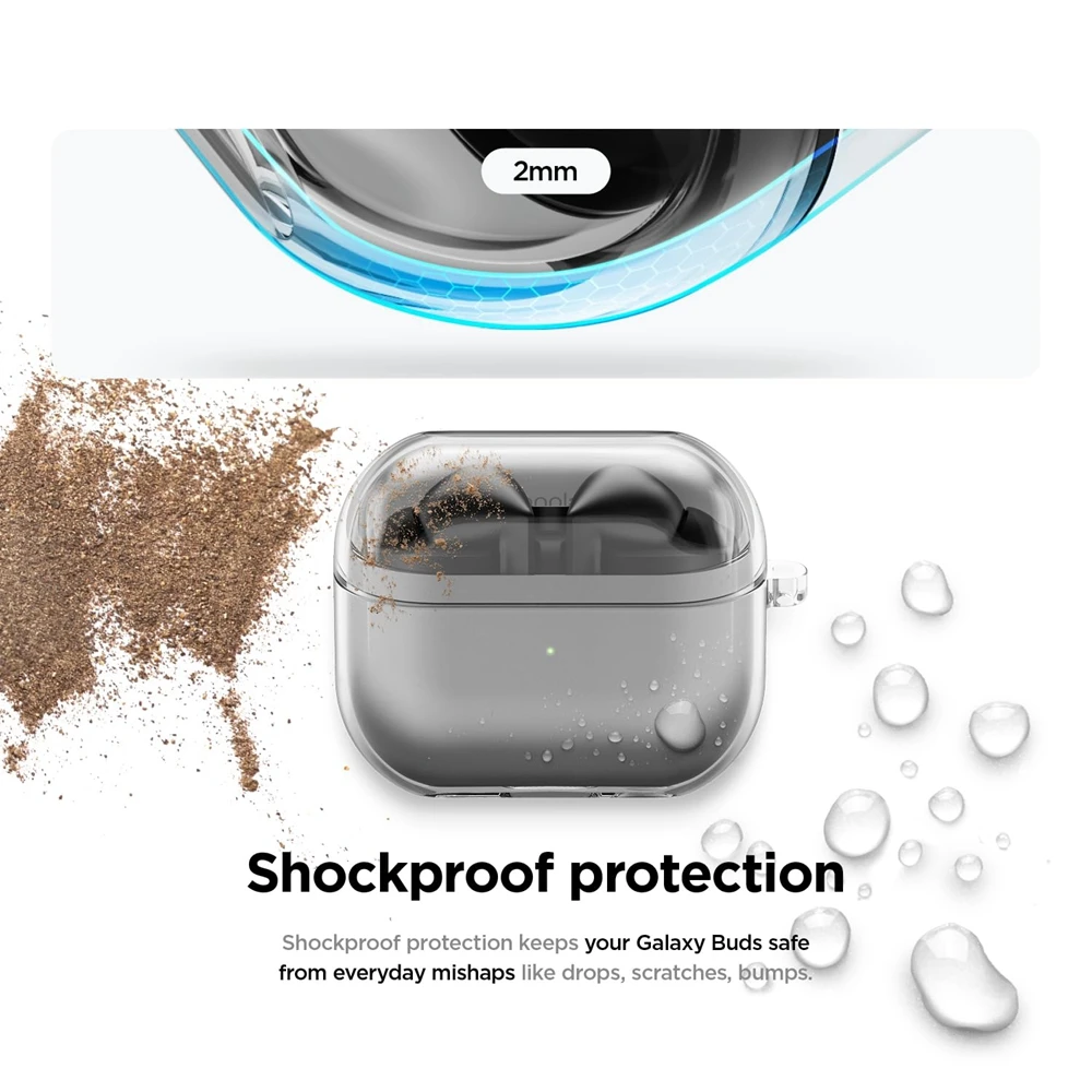 Clear Earphone Case For Samsung Galaxy Buds 3 Pro & Buds3 Cover Protector Headphones Protective Shell with Carabiner Accessories