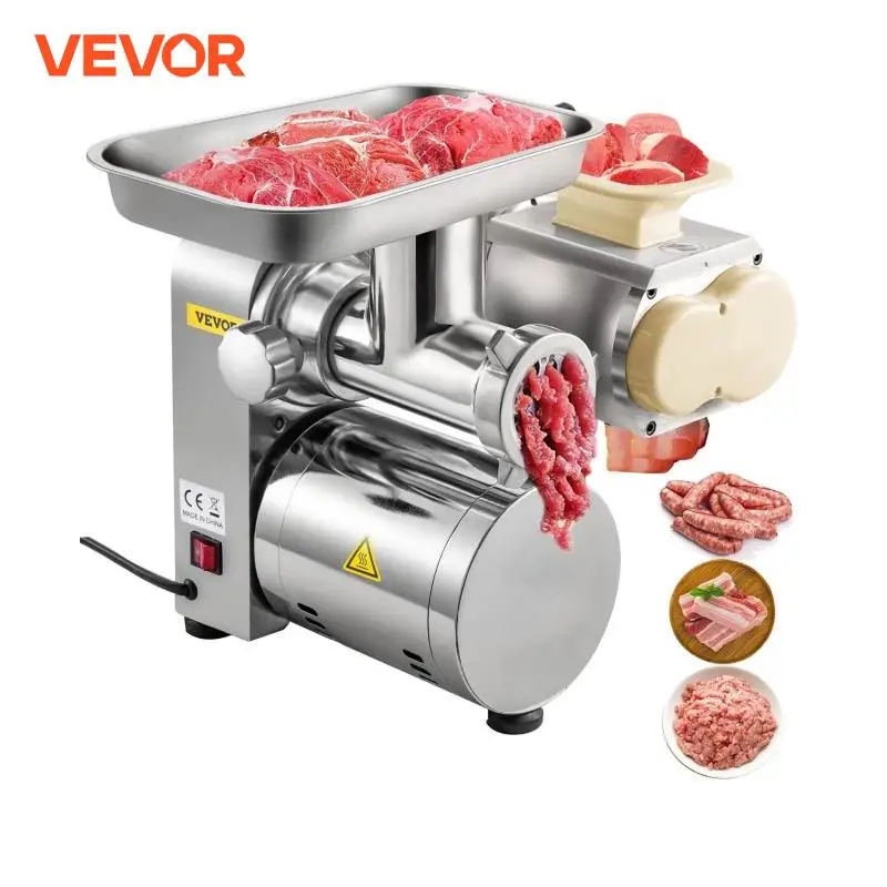 VEVOR Tritacarne Elettrico 1100W Tritacarne 160kg/h Salsicciatrice Tritatutto Affettatrice per Carne Tritacarne e Affettatrice 3 IN 1