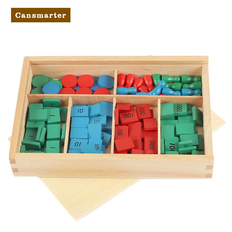 

Stamp Games Box Montessori Learning Materials for Home School Math Games Toys Educational Teaching Aids Beech Math Toys