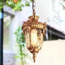 Vintage Waterproof Outdoor Garden LED Light Glass Vintage Pendant Lamp Balcony Simple Hallway Entrance E27 Hanging Fixture