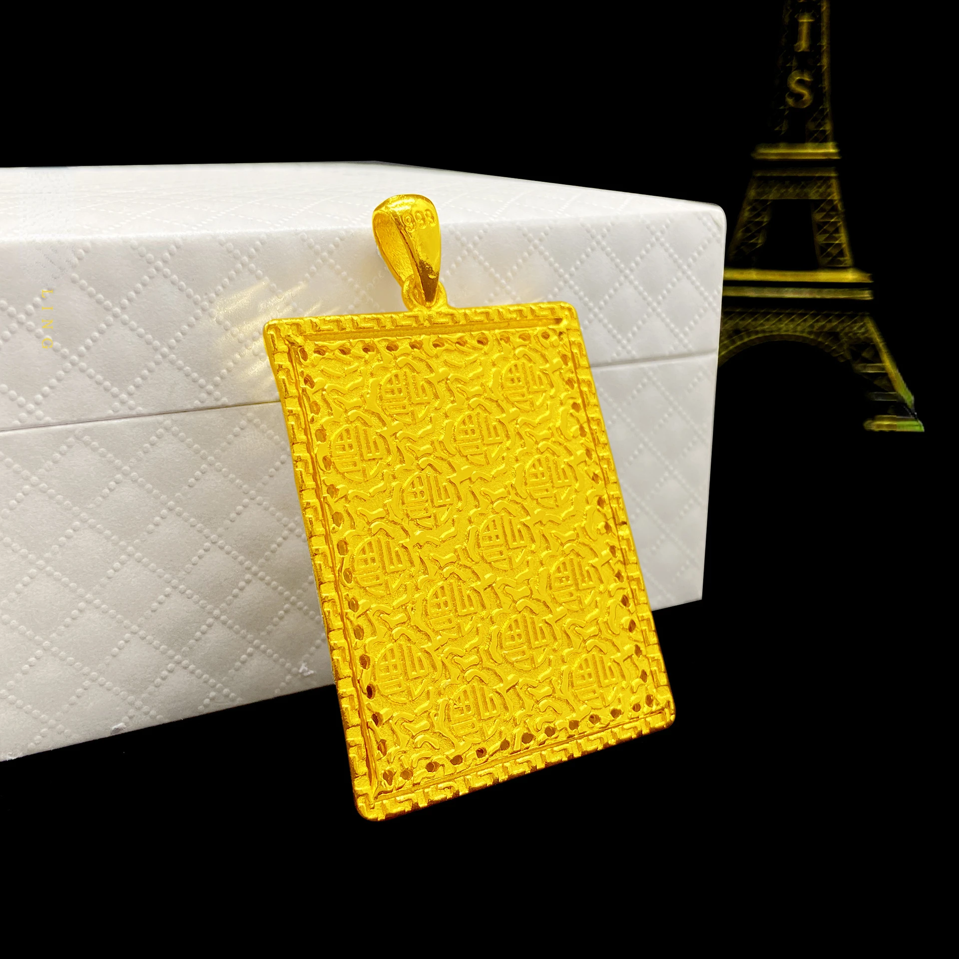 Solid 18K Gold Color Square 3D Dimensional Sailboat Pendants for Women Luxury Jewelry for Engagement National Style Jewelry Gift