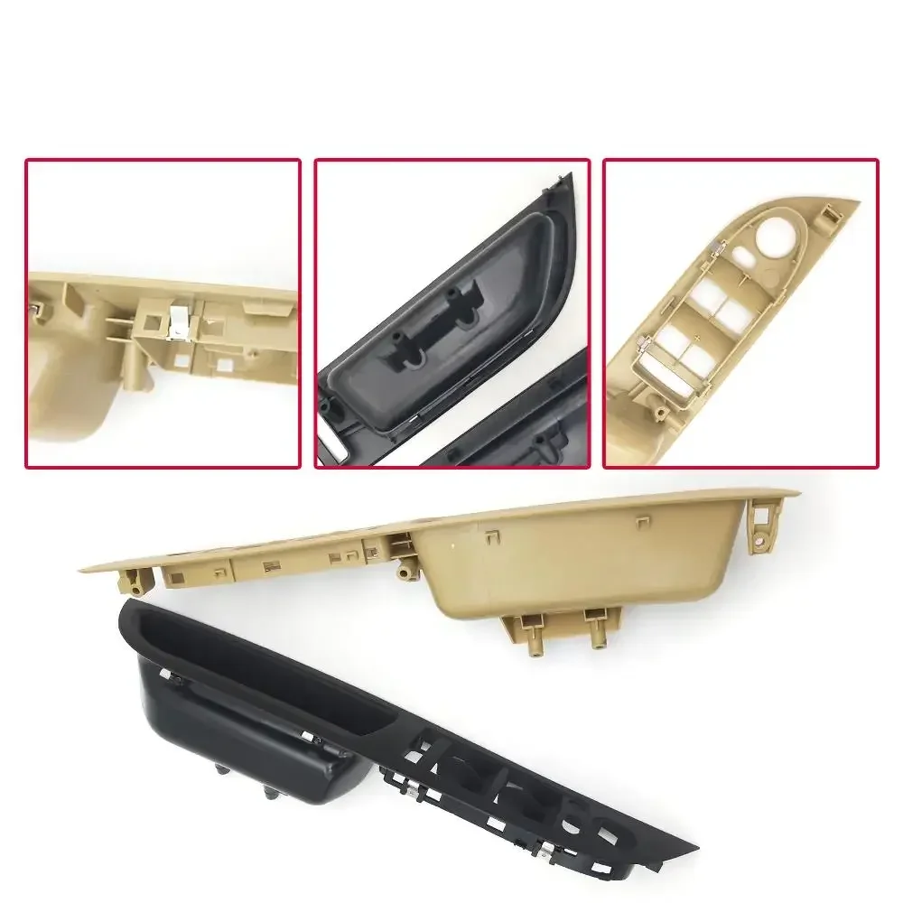 LHD Car Interior Inner Door Handle Panel Trim Cover For BMW E60 E61 5 Series 520 525 528 2008-2010 Black Beige 51416983705