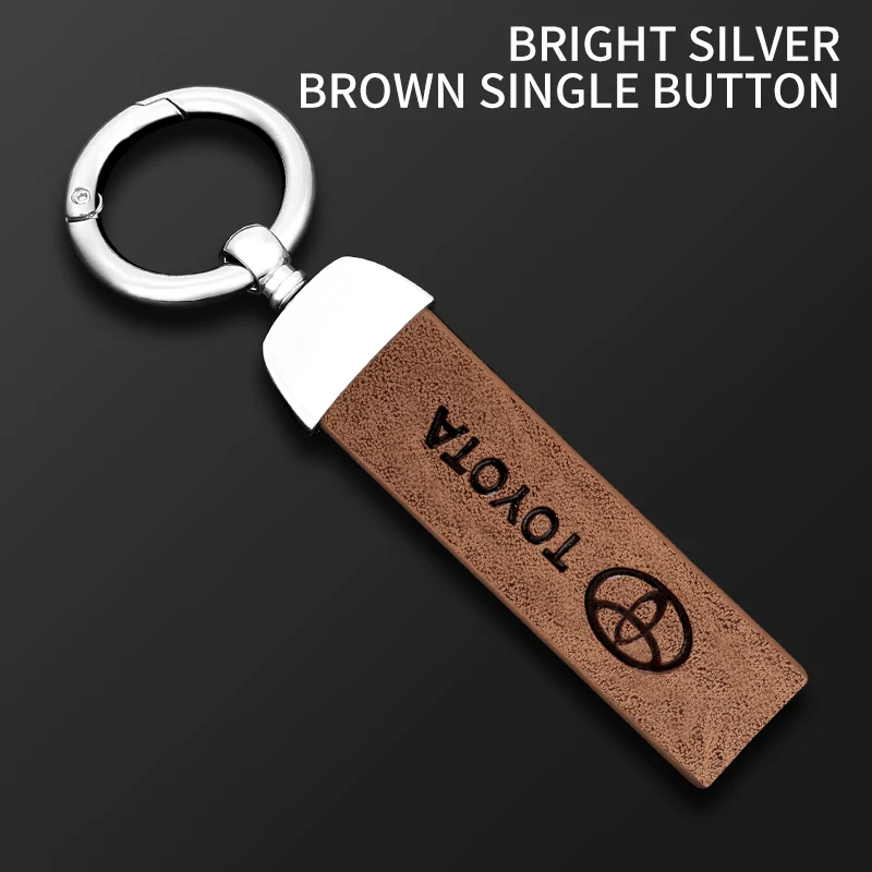 Metal Leather Car Styling Keychain For Toyota Chr rav4 Yaris prius avensis Corolla Camry Key Chain Key Rings Auto Accessories