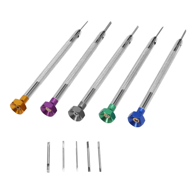 

AC23-5Pcs/Set 0.8-1.6Mm Steel Screwdriver For Watch Repairing Portable Watch Tools Band Removal With Pins Watchmaker Tools
